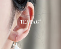 TEABAG Milk Foam Bunny Cute Birthday Gift for Girls | Earrings and Ear Clips for Non-Pierced Ears | Original Design