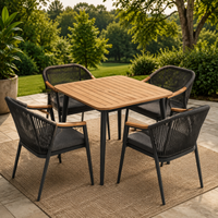4-Person Dining Table Set, Garden Table Set, Outdoor, Modern, Balcony, Patio Furniture, Sun Protection, Weather Resistance