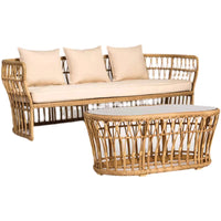 Outdoor Rattan Sofa for Patio, Terrace, Sunroom, Weather-Resistant, Balcony Furniture