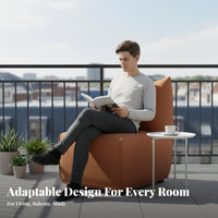Upholstered Single Sofa Minimalist Design CumulusShaped Armchair Space-Saving Size Plush Upholstery for Readers, Studying Corner