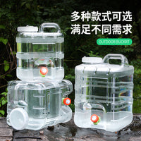 28L Transparent PC Water Storage Bucket with Spigot for Camping and Travel