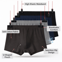 Men's Underwear Briefs in 100% Material for Big and Tall Loose Fit Boxers for Everyday Wear and Daily Use, Breathable Plain Weave
