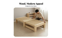 Extendable Design Pull-extendable Slatted Bed Frame Space-Saving Daybed two-in-two-in-oneUse Household Furniture Pullextendable Trundle on Casters for Apartment Dwellers, Single Adults, Homeowners, Small Spaces, Living Room, Bedroom