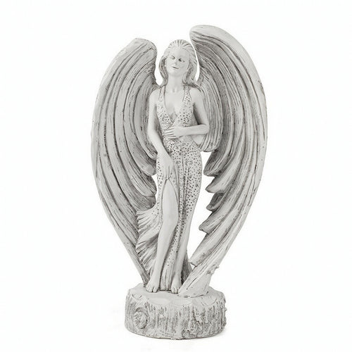 Angel Statue Vintage-Style Angel Statue with Pedestal Carved for Living Room