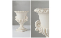 Flower Pot Scroll Handles Resin Urn Planter Pedestal Urn Planter Distressed Finish for Outdoor Display