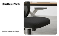 Ergonomic Task Chair Latex Seat Pad Mesh Spine Rolling Chair Adjustable Height Lumbar Support for Students, Study Room