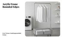 Rolling Clothes Rack On Wheels Rolling Clothes Valet with Basket for Minimalists
