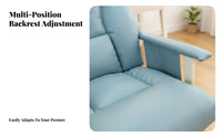 Reclining Lazy Sofa Chair Easy Assembly Upholstered Recliner Chair Adjustable Office Armchair Stain-Resistant Single Person Sofa