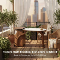 3 Pieces Stone Top beverage Table with Chairs New Chinese look and feel Table with Seating set Modern Design Indoor Furnishing for Balcony, Living Room, Study