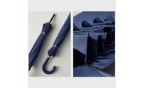Foldable Umbrella with Hook Handle Windproof 24 Rib Umbrella Wind Resistant Reinforced for Business Professionals, Promotional Events