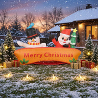 Inflatable Snowman and Santa 6ft Inflate Christmas Yard Decoration Inflatable Christmas Decoration Outdoor for Lawn, Storefront