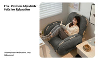 Adjustable Padded Floor Chair Fully Reclinable Adjustable Padded Recliner with Armrests Lightweight and Portable for Home Office