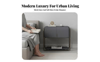 2-Drawer Nightstand Light Luxury Aesthetic Bedside Table Modern Minimalist Design Rounded Corners for Homeowners, Adults