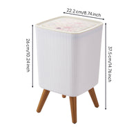 Trash Bin with Legs Small Garbage Can with Lid Sleek for Office