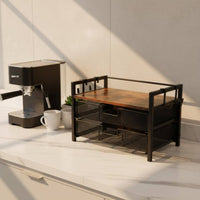Double Layer Coffee Pod Organizer Space Saving Coffee Capsule Holder Rust Resistant Home Storage