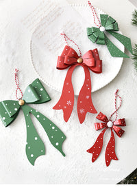 NUCHI Iron Christmas Snowflake Bow Ornament for Tree