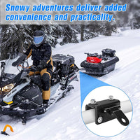 Universal Snowmobile Bumper Hitch - Adjustable Heavy-Duty Steel Sled Trailer Tow Hook Kit