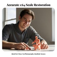 1:64 Scale Repairman Figure High Intricacy 1:64 Miniature Scale Mechanic Figures Unpainted Mechanic Model DIY Painting