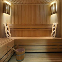 Solid Wood Steam Room Backrest Wave-Form Back Support for Spa