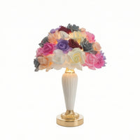 Table Lamp with Flower Lampshade Ambient Accent Light Elegant for Wedding