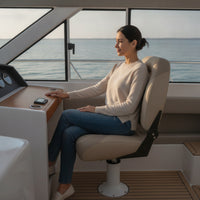 Boat Seat with Padded Backrest Fold-down Foldable Boat Seat Space-Saving Furniture for Cockpit
