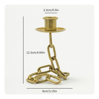 Industrial Style Candlestick Wrought Iron Art Suspended Chain Candle Holder Unique Centerpiece House Decoration for Living Room