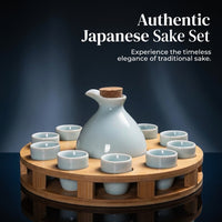 Japanese Sake Set Ceramic 12-Piece Minimalist Style