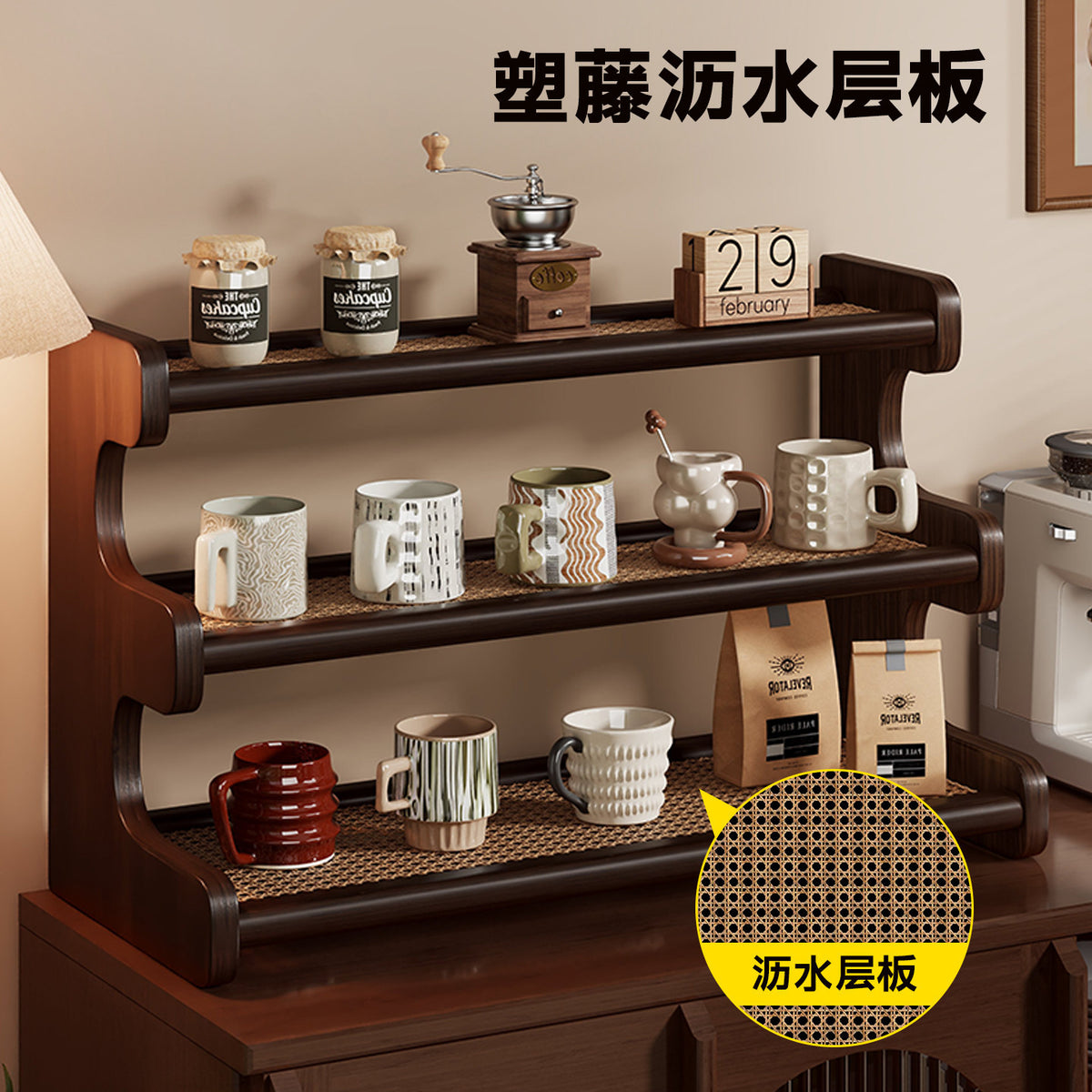 Desktop Storage Rack for Cups and Mugs Multi-functional