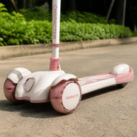 Kids' Kick Scooter with Adjustable Height, Dual Brakes, and LED Light for Ages 3-12+