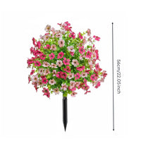 Faux Flower Ground Stake Weatherproof Garden Flower Pick Weather Friendly Outdoor Decoration for Yard, Porch