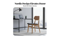 Upholstered Wood Frame Chair Padded Seat Seating Furniture Modern Minimalist Design Ergonomic spinerest for Homeowners, Families