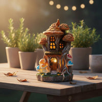 Fantasy Tree House Ornament Rocky Base Outdoor Decor Rustic for Courtyard