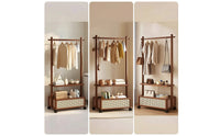 Clothes Rack with Storage Bin Freestanding Garment Rack with Shelves Mobile for Students, Renters, Bedroom, Dorm Room, Entryway