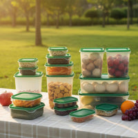 17 Pieces Fridge Storage Box Set Reusable Airtight Food Container Set Included