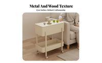 2-Tier Rolling Storage Trolley On Wheels Nightstand Multifunctional for Students