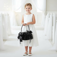 Black Flower Girl Basket Elegant Design Gothic Lace Wedding Basket Lightweight Ceremony Accessories