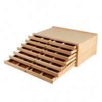 Wood Art Storage Box Compartmented Art Supply Drawer Box Sturdy for Craft Room
