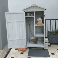 Vertical Outdoor Cabinet with Pitched Roof Freestanding Garden Storage Cabinet Long-Lasting Garden Shed Heavy-Duty for Gardeners