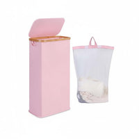 Slim Laundry Hamper with Lid Waterproof Oxford Cloth for Bedroom, Bathroom