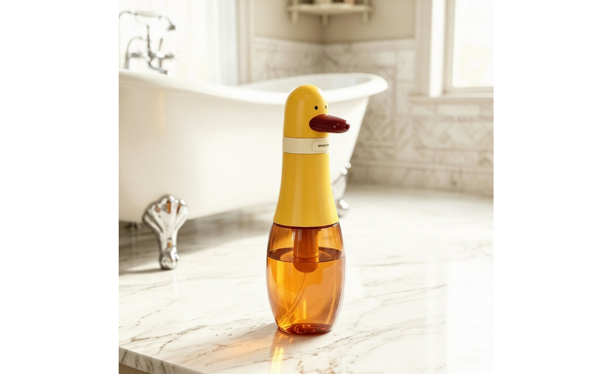 Duck-Shaped Foaming Soap Dispenser Press-Style Foaming Hand Soap Dispenser Countertop Transparent for Children, Toddlers, Bathroom, Kitchen