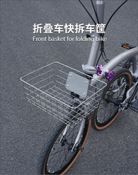 Folding Bike Front Basket with Quick-Release Adapter for Pet or Storage