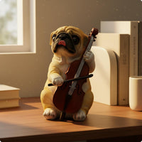 4 Pieces Puppy Band Figurines Hand Painted Musician Dog Statue Vibrant Colors