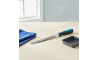 8-Inch Flat Hand File Textured Metal File with Ergonomic Handle Contoured Tool Anti-Slip for DIYers, Mechanics, Workshop, Garage, Bike Maintenance