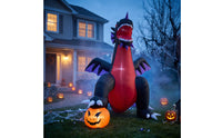 Oversized Inflatable Dragon with Pumpkin Large Inflatable Dragon Weather-Resistant Lawn Decor Scary for Party