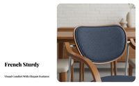 Upholstered Wood Frame Chair French & Design Highspine Dining Chair Padded Spinerest Luxury Feel for Beverage Room, Kitchen