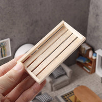 Natural Wood 1:12 Scale Dollhouse Tray Pre-Assembled Dollhouse Slatted Tray Versatile for Collectors