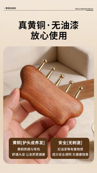 Brass Cloud-Shaped Five-Tooth Meridian Comb for Head Massage and Scraping