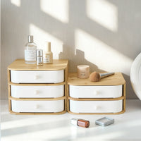 Multi-layer Arc Drawer Storage Box with Bamboo Board