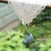 4 Pieces Clip-Attached Bird Ornament Hand-Finished Cast Iron Ornament Textured