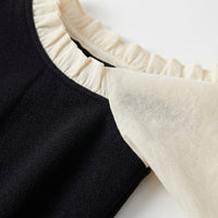 Plus Size Dresses for Curvy Women with Ruffle Layered Design, Midi Dress with Round Neck for Office Wear and Weddings